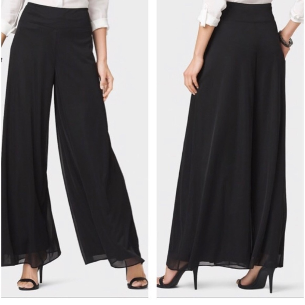 Dress barn palazzo pants. Sheer overlay